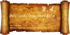 Mészáros Alfréd névjegykártya